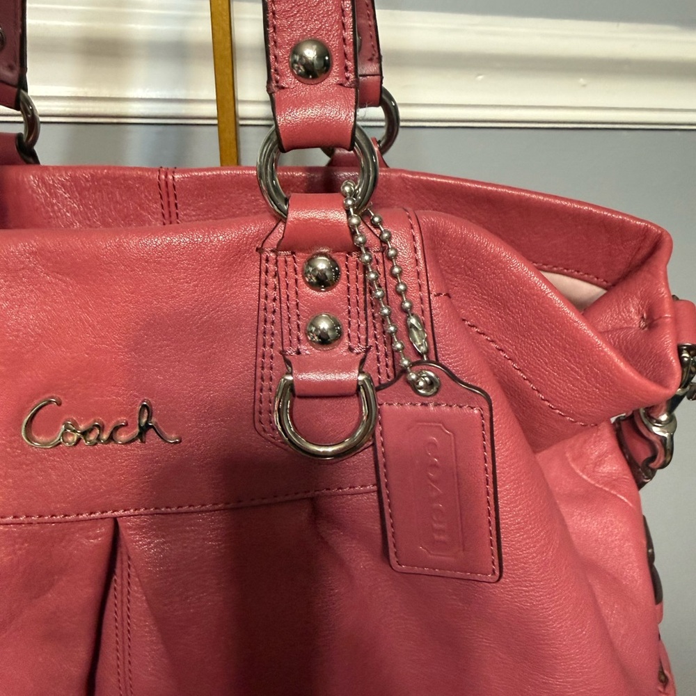 💕 Coach Ashley Pink Leather Satchel | Crossbody + Shoulder - Picture 5 of 15